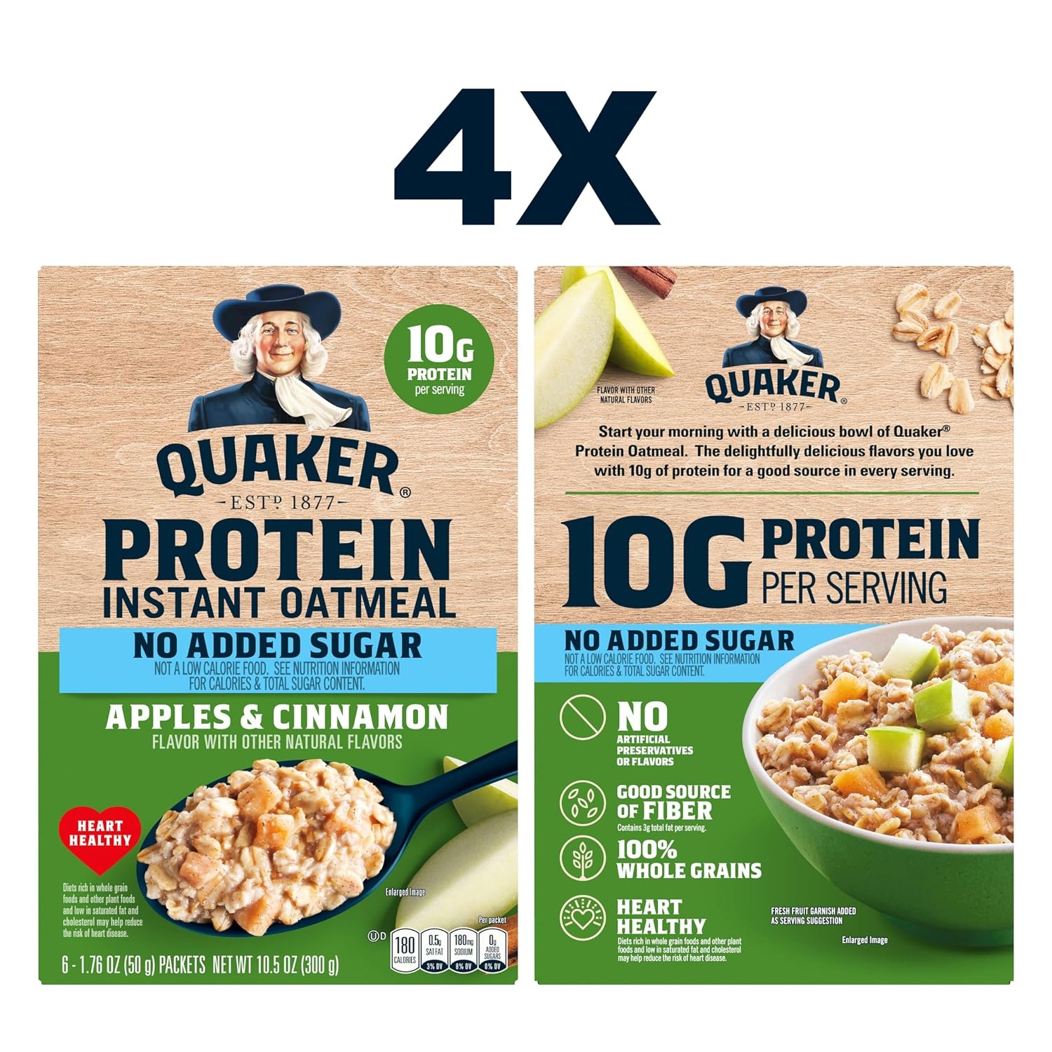 image:imageQUAKER Instant Oatmeal USDA Organic NonGMO Project Verified 3 Flavor Variety Pack Individual Packets 32 Count Pack of 1Apple Cinnamon