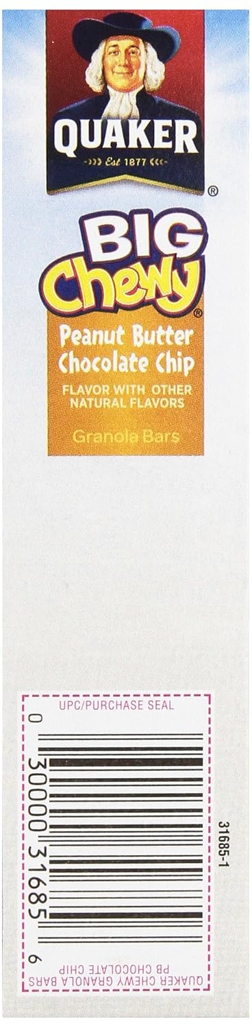 image:imageQuaker Big Chewy Chocolate Chip Granola Bar Peanut Butter 148 Oz 5 Ct