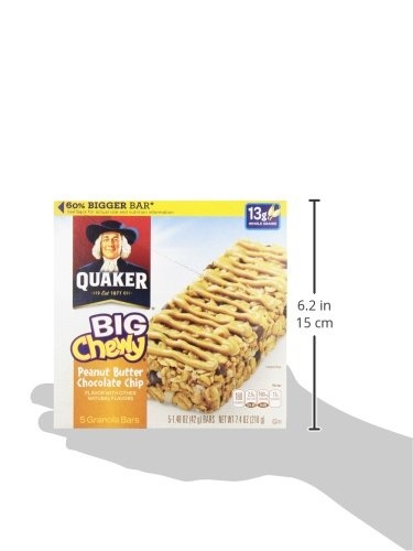 image:imageQuaker Big Chewy Chocolate Chip Granola Bar Peanut Butter 148 Oz 5 Ct