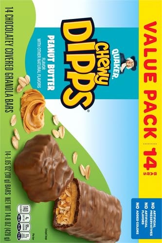 image:imageQuaker Chewy Dipps Granola Bars Peanut Butter 105 Oz Bars 14 Ct