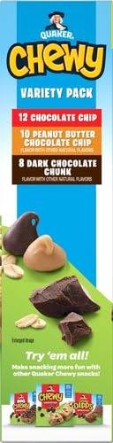 image:imageQuaker Chewy Granola Bars 3 Flavor Variety Pack 084oz Individually Wrapped Bars 30 Pack