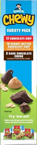 image:imageQuaker Chewy Granola Bars 3 Flavor Variety Pack 084oz Individually Wrapped Bars 30 Pack
