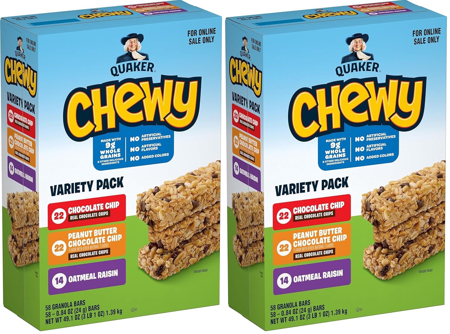 image:imageQuaker Chewy Granola Bars Peanut Butter Chocolate Chip 58 Count3 Flavor Variety Pack
