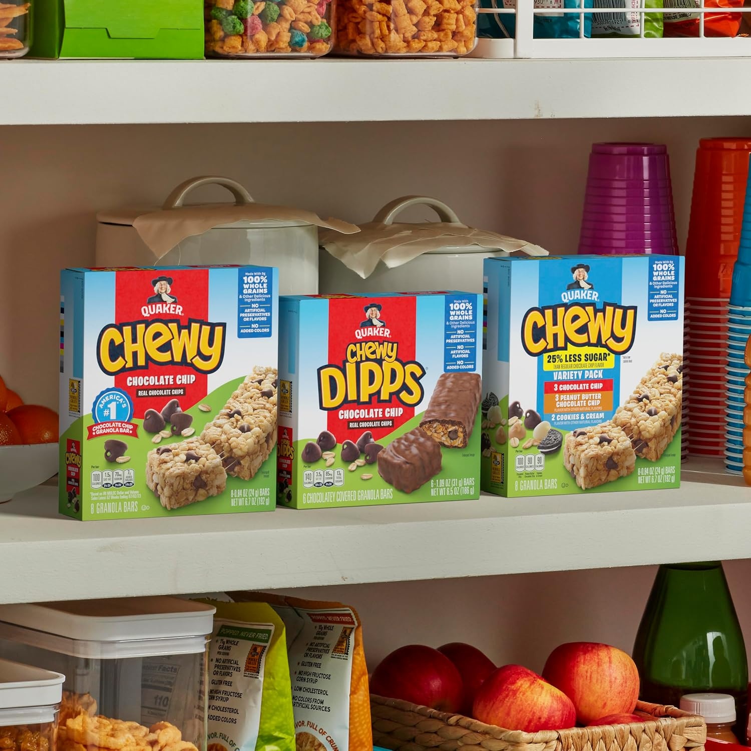 image:imageQuaker Chewy Granola Bars Peanut Butter Chocolate Chip 58 CountBacktoSchool Variety Pack
