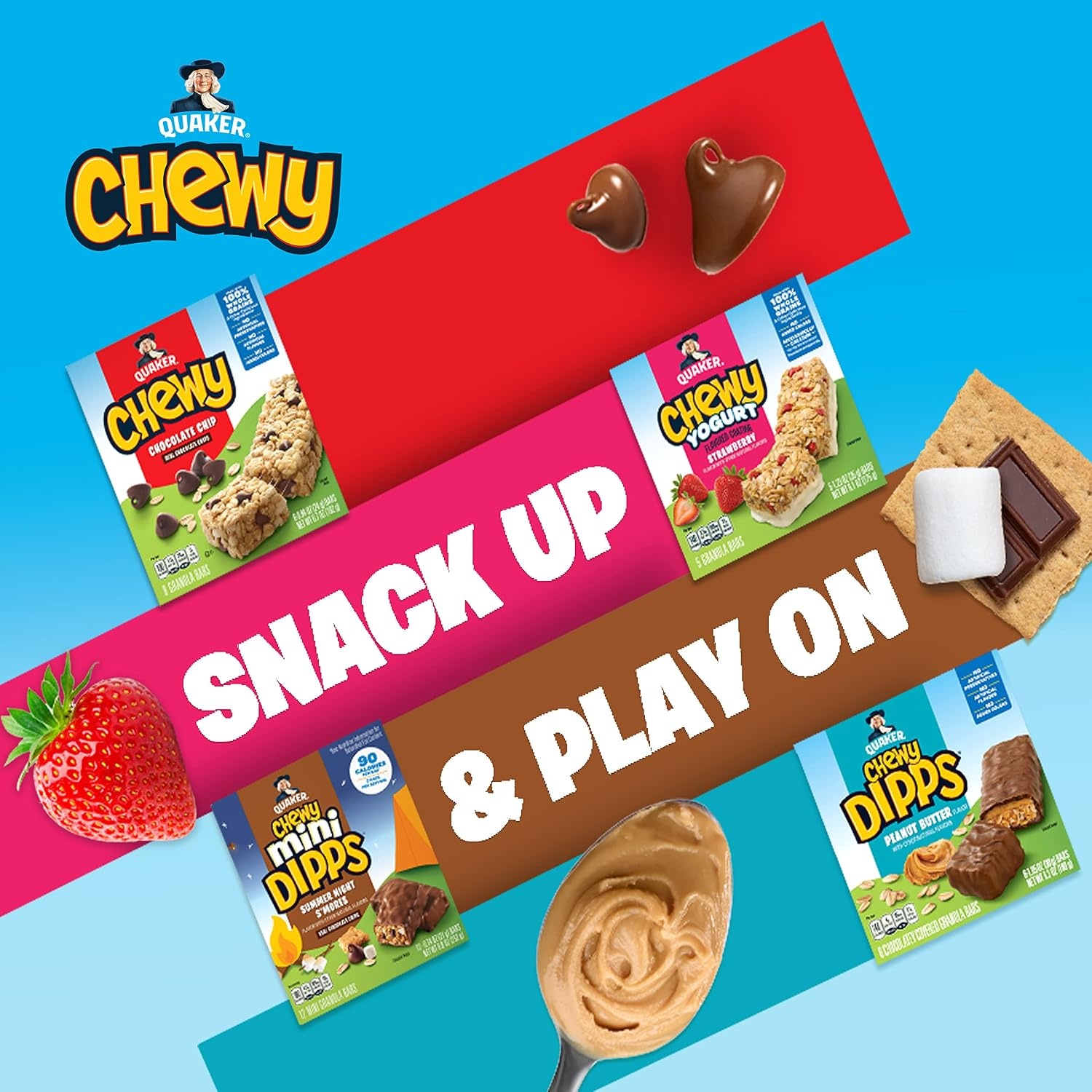 image:imageQuaker Chewy Granola Bars Peanut Butter Chocolate Chip 58 CountBig Chewy Variety Pack