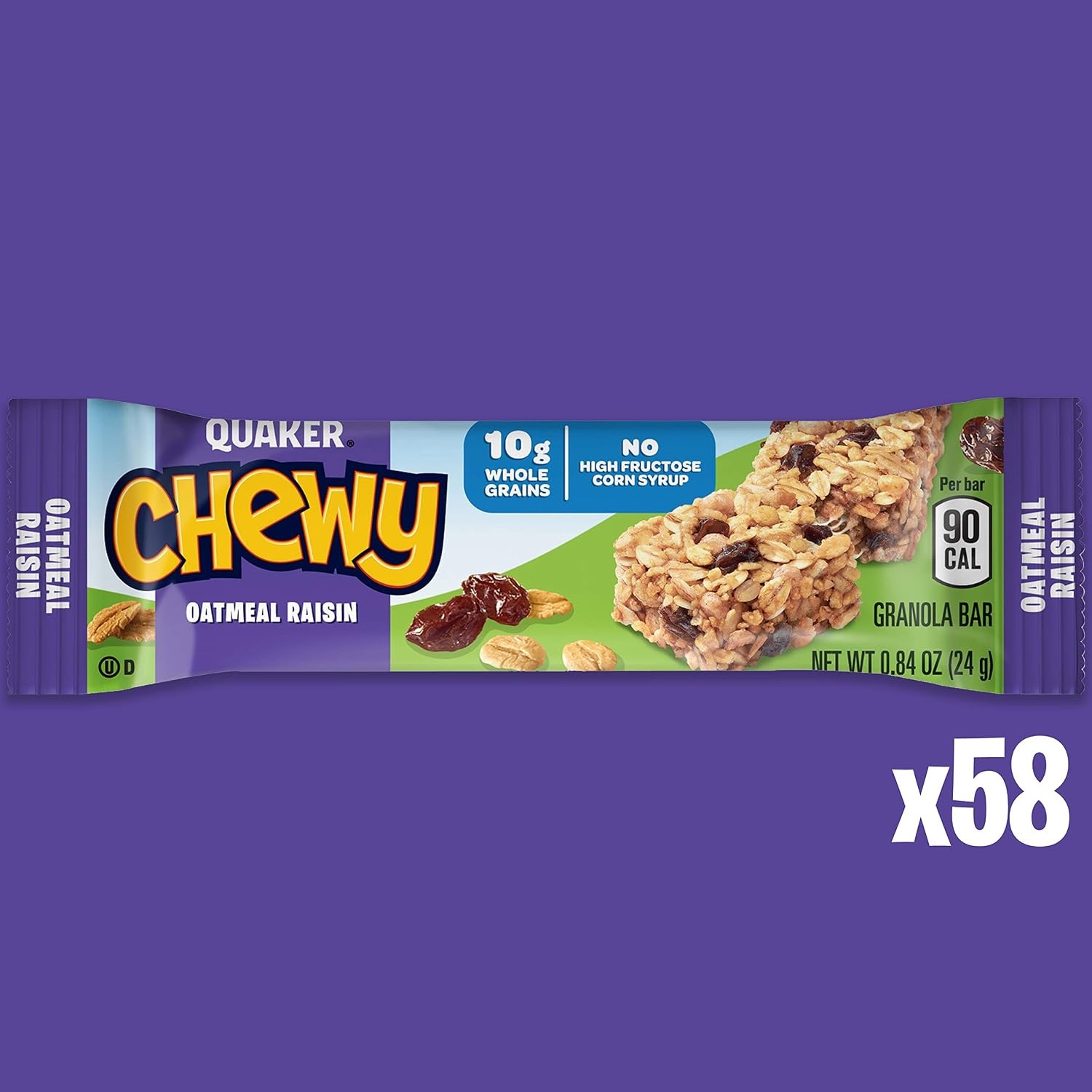 image:imageQuaker Chewy Granola Bars Peanut Butter Chocolate Chip 58 CountOatmeal Raisin