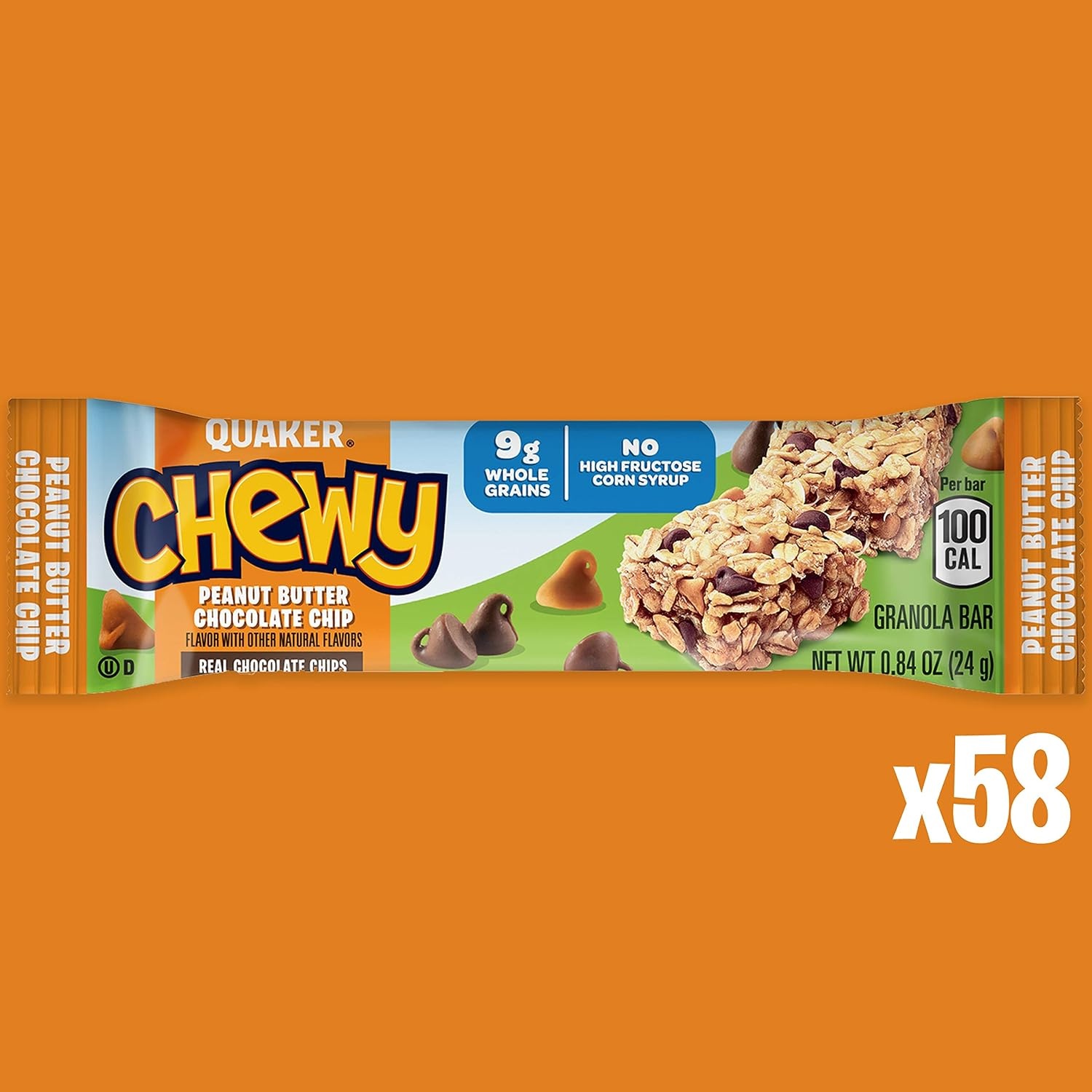 image:imageQuaker Chewy Granola Bars Peanut Butter Chocolate Chip 58 CountPeanut Butter Chocolate Chip