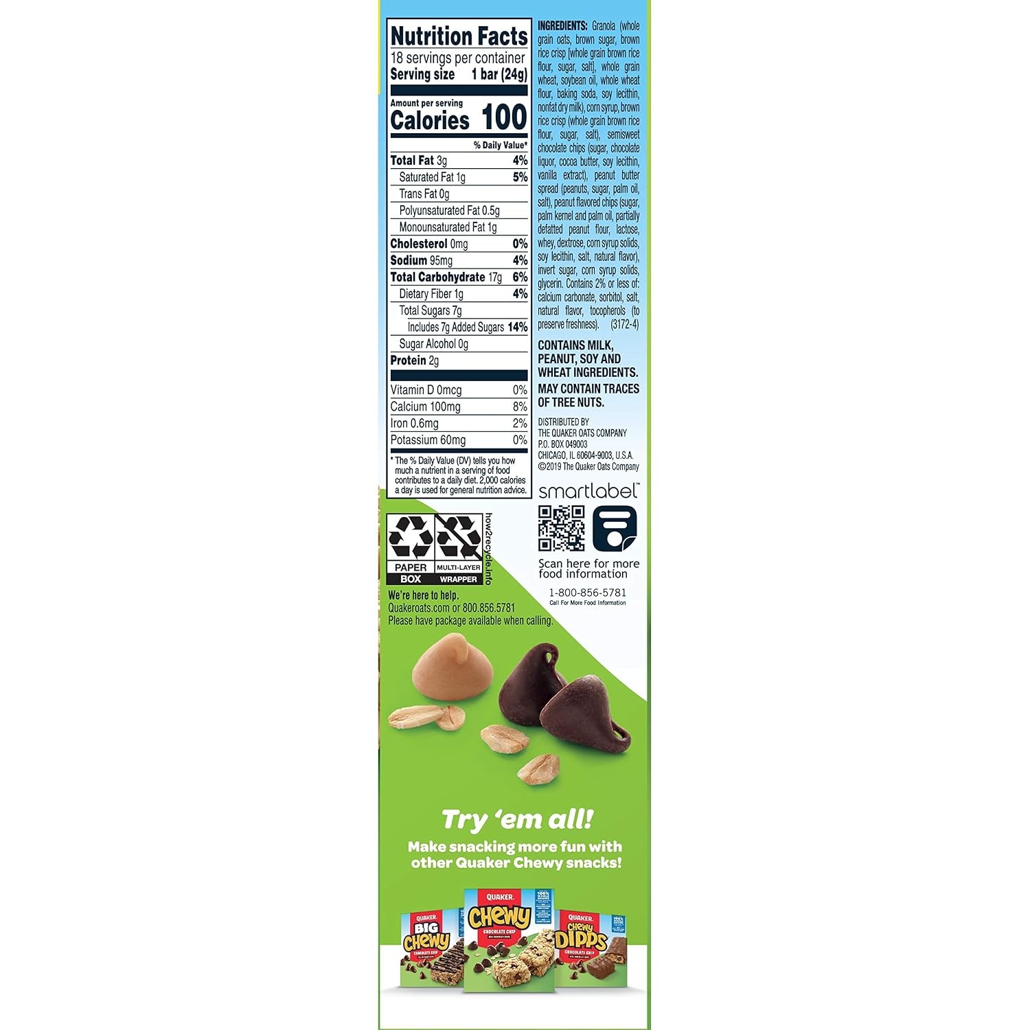 image:imageQuaker Chewy Peanut Butter Chocolate Chip 152 OZ