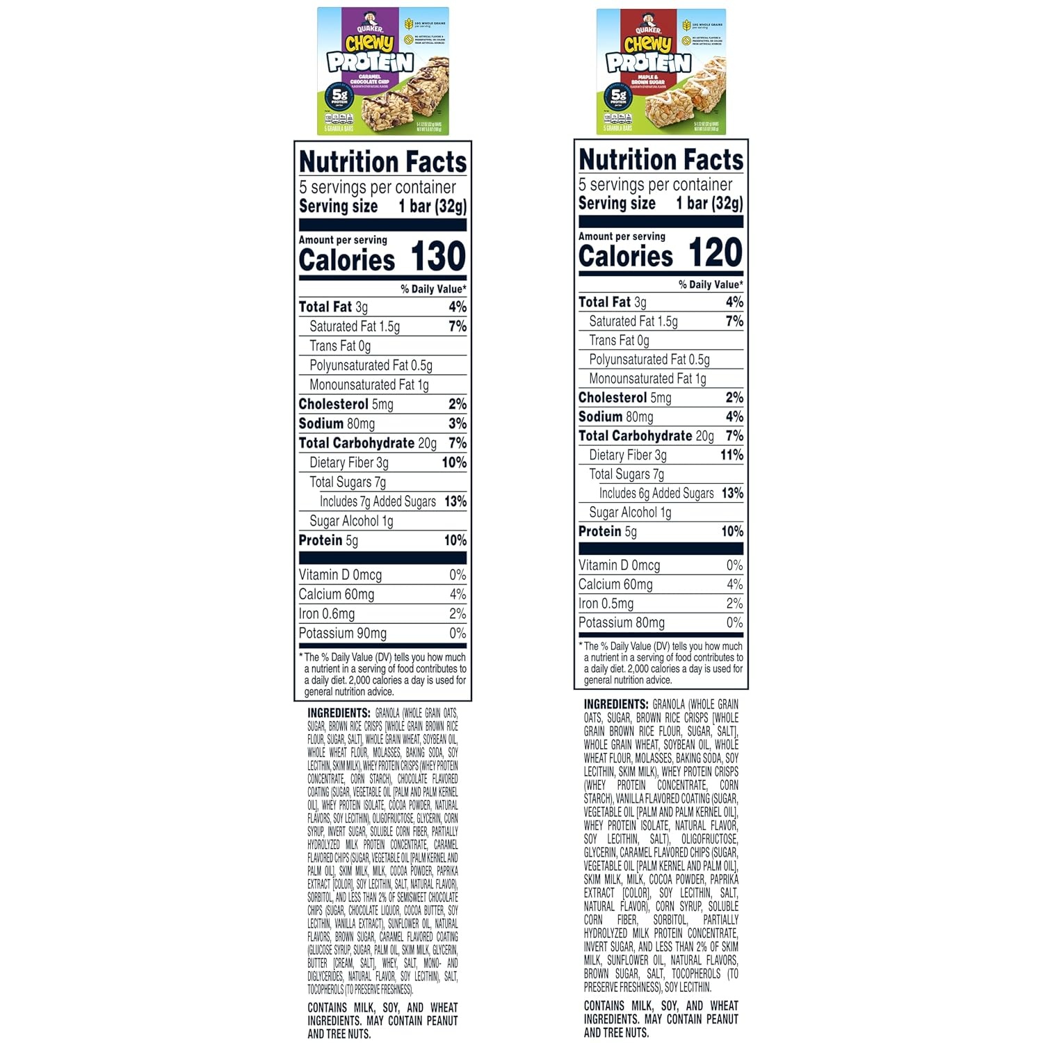 image:imageQuaker Chewy Protein Granola Bars Variety Pack 112 oz Bars 10 Pack 5g Protein No Artificial Flavors or Preservatives No Colors from Artificial Sources