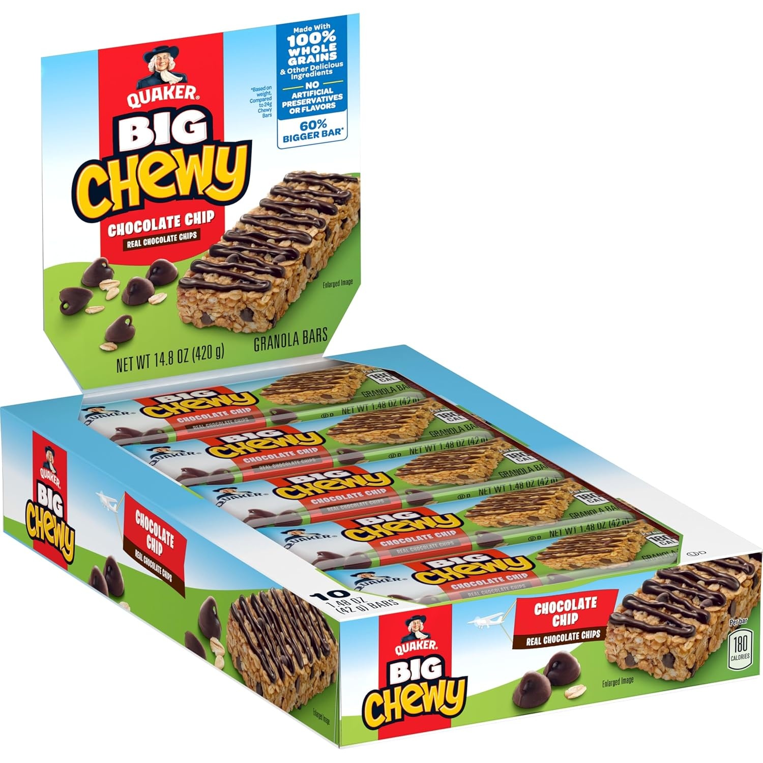 image:imageQuaker Chewy Yogurt Bars Variety Pack 10ctBig Chewy Chocolate Chip 10ct