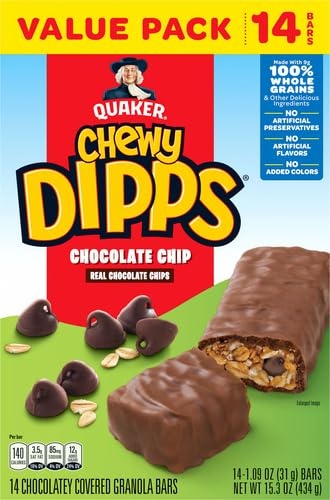 image:imageQuaker Chewy Yogurt Bars Variety Pack 10ctDipps Chocolate Chip 14ct