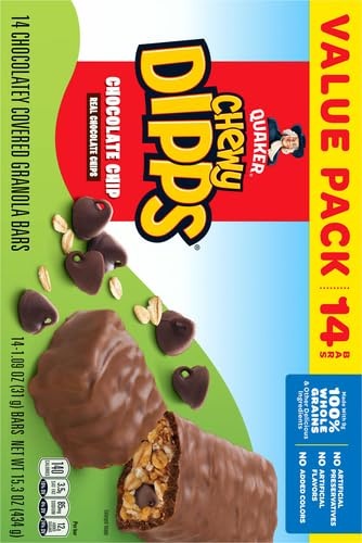 image:imageQuaker Chewy Yogurt Bars Variety Pack 10ctDipps Chocolate Chip 14ct