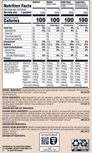 image:imageQuaker Instant Grits 4 Flavor Variety Pack 098oz Packets 10 Pack