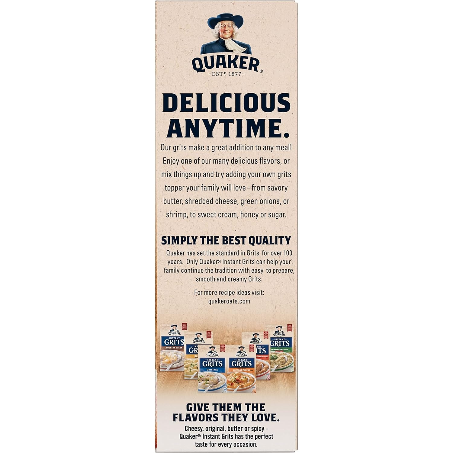 image:imageQuaker Instant Grits Cheese Lovers Variety Pack 098oz Packets 10 Pack