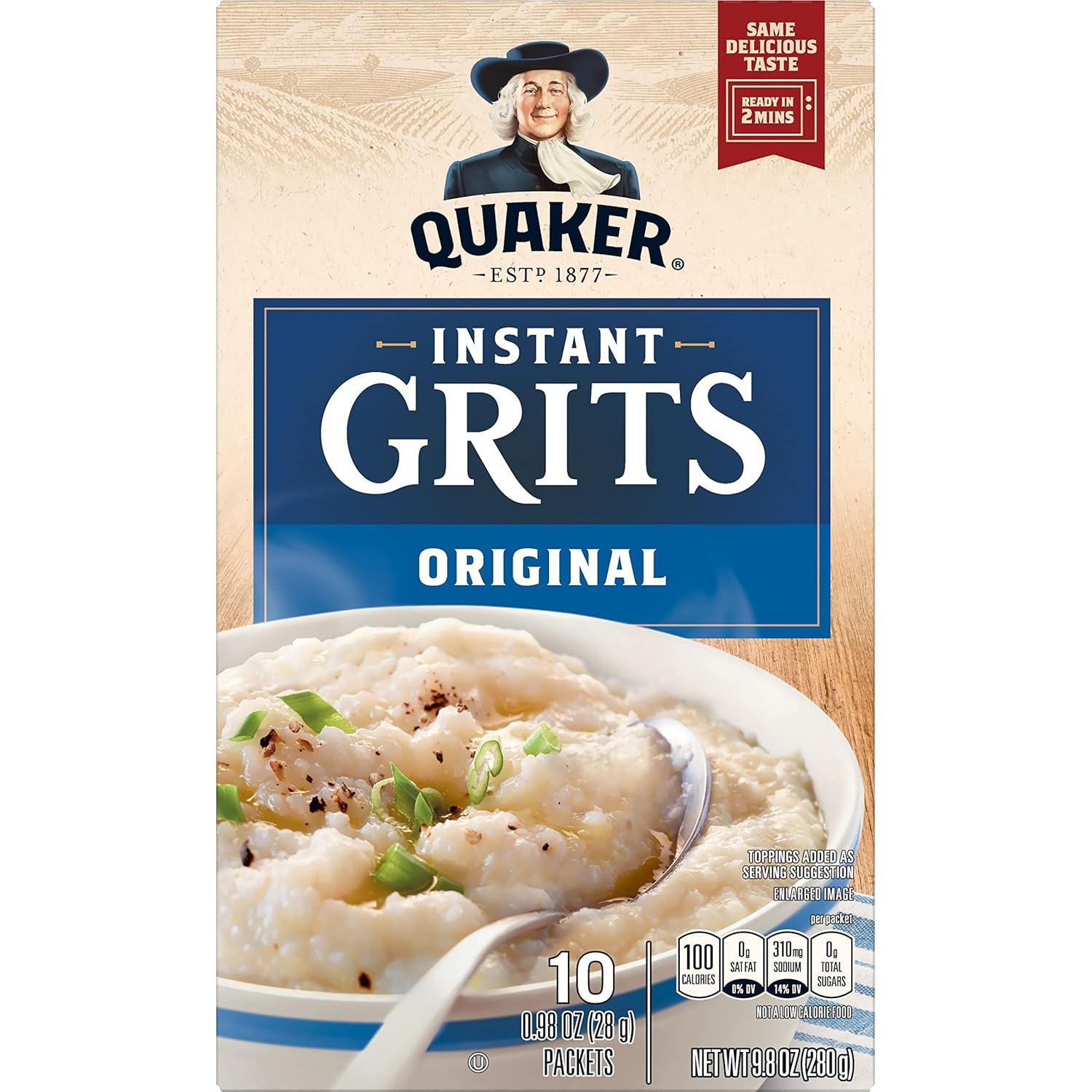 image:imageQuaker Instant Grits Original 098oz Packets 10 Pack10 Count Pack of 1