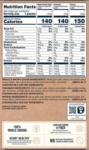 image:imageQuaker Instant Oatmeal Fiber Protein Variety Pack 8 121 Ounce