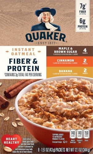 image:imageQuaker Instant Oatmeal Fiber Protein Variety Pack 8 121 Ounce