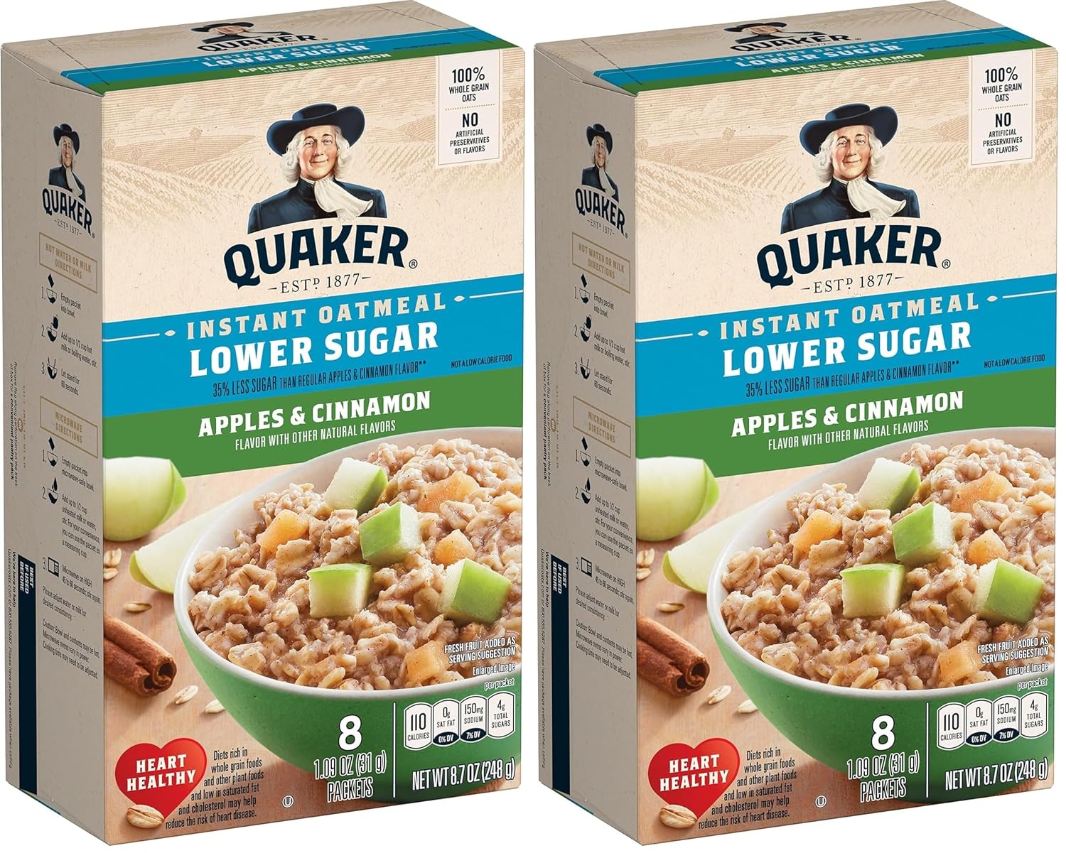 image:imageQuaker Instant Oatmeal Gluten Free Maple amp Brown Sugar Breakfast Cereal 121 Oz Pack of 6Apples Cinnamon