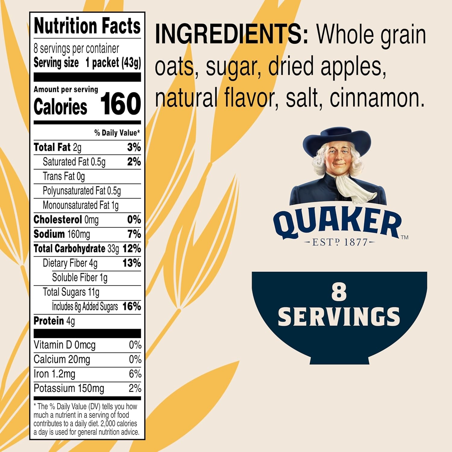 image:imageQuaker Instant Oatmeal Gluten Free Maple amp Brown Sugar Breakfast Cereal 121 Oz Pack of 6Apples Cinnamon