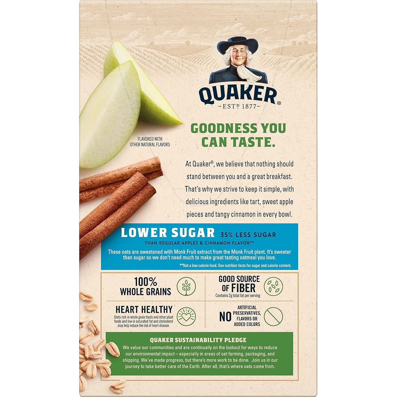 image:imageQuaker Instant Oatmeal Gluten Free Maple amp Brown Sugar Breakfast Cereal 121 Oz Pack of 6Apples Cinnamon