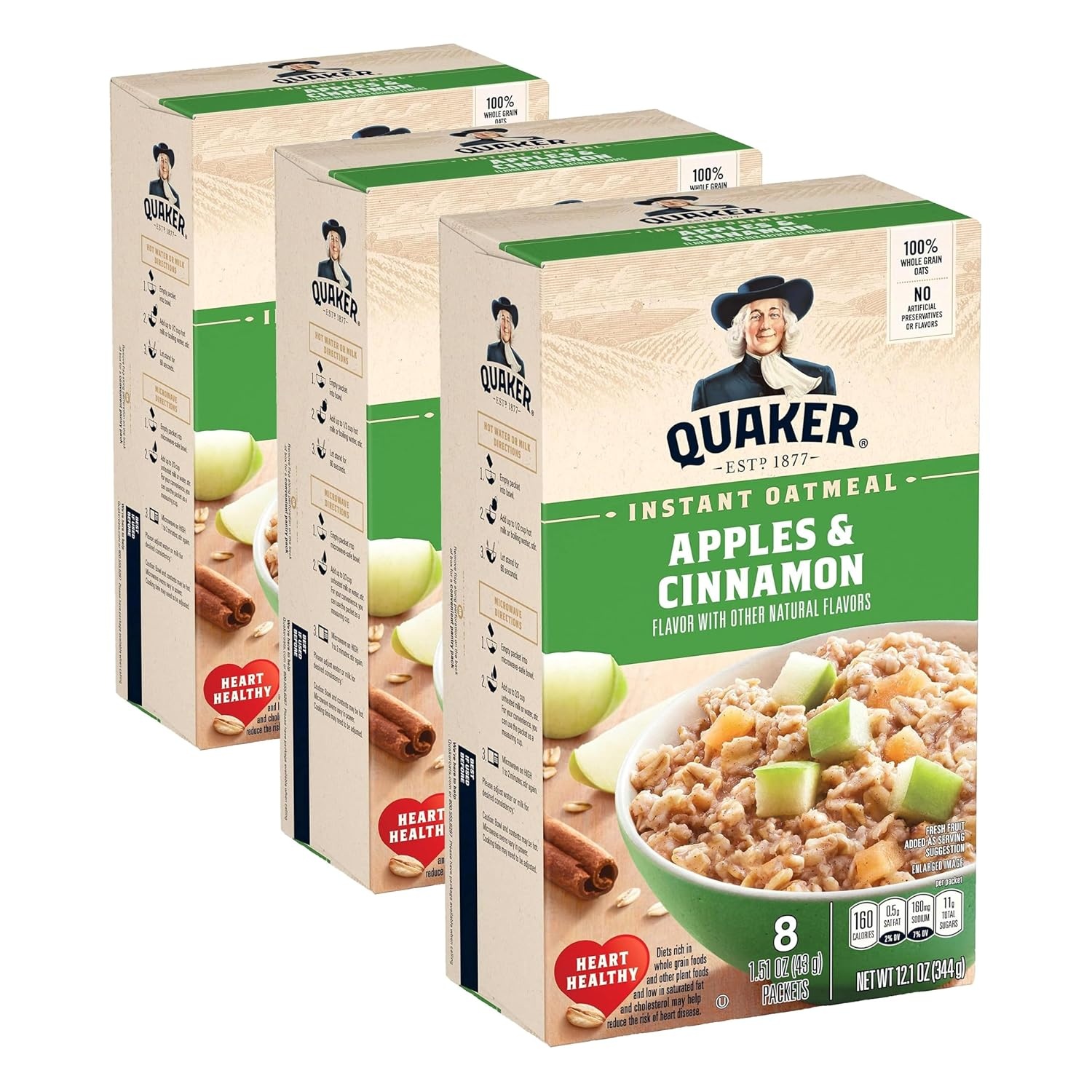 image:imageQuaker Instant Oatmeal Gluten Free Maple amp Brown Sugar Breakfast Cereal 121 Oz Pack of 6Apples Cinnamon