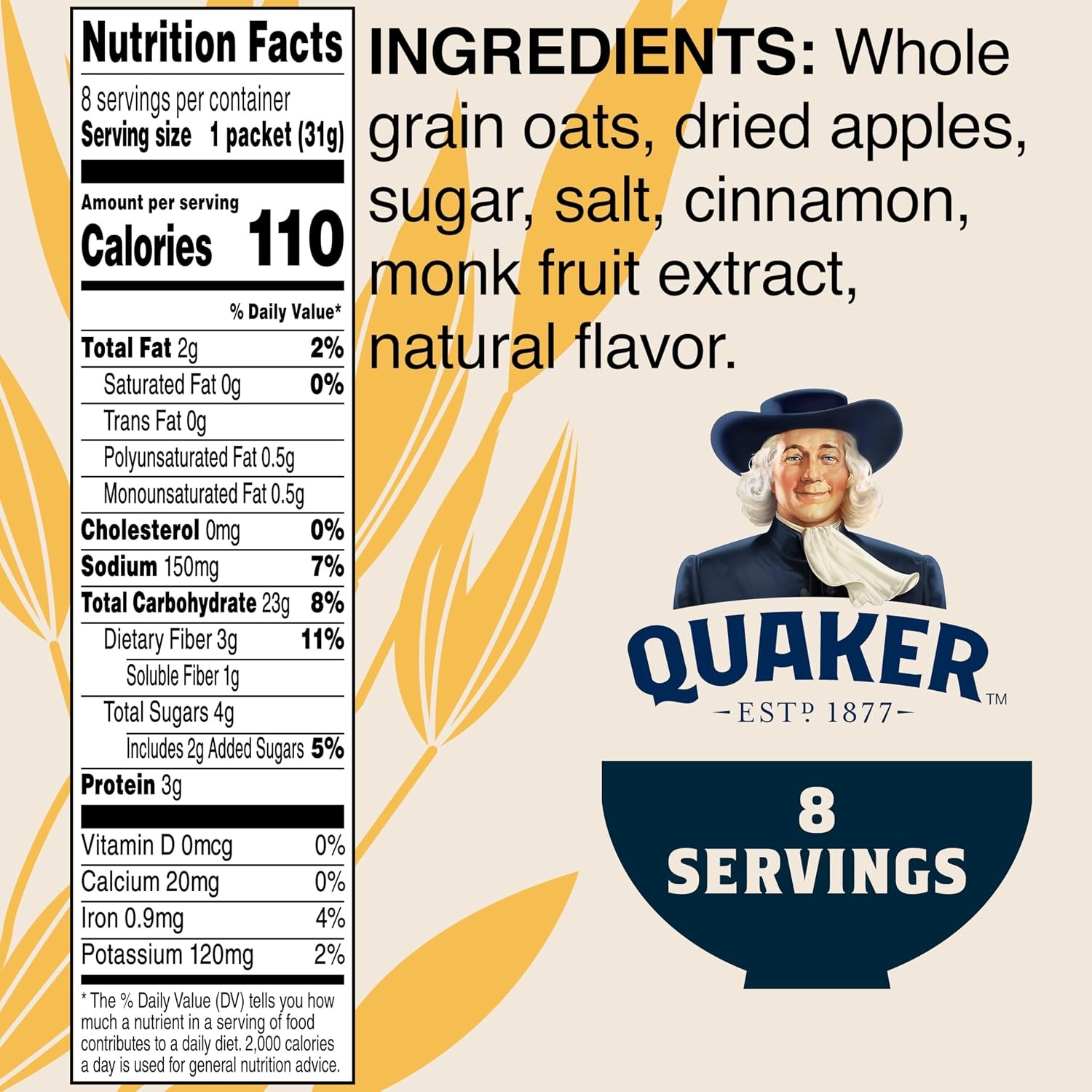 image:imageQuaker Instant Oatmeal Gluten Free Maple amp Brown Sugar Breakfast Cereal 121 Oz Pack of 6Apples Cinnamon