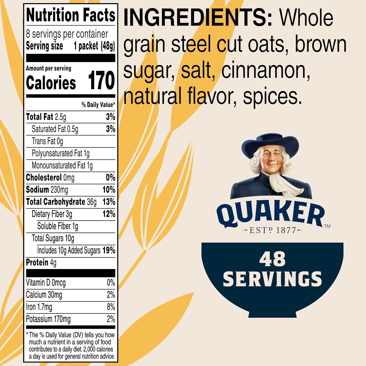 image:imageQuaker Instant Oatmeal Gluten Free Maple amp Brown Sugar Breakfast Cereal 121 Oz Pack of 6Brown Sugar Cinnamon