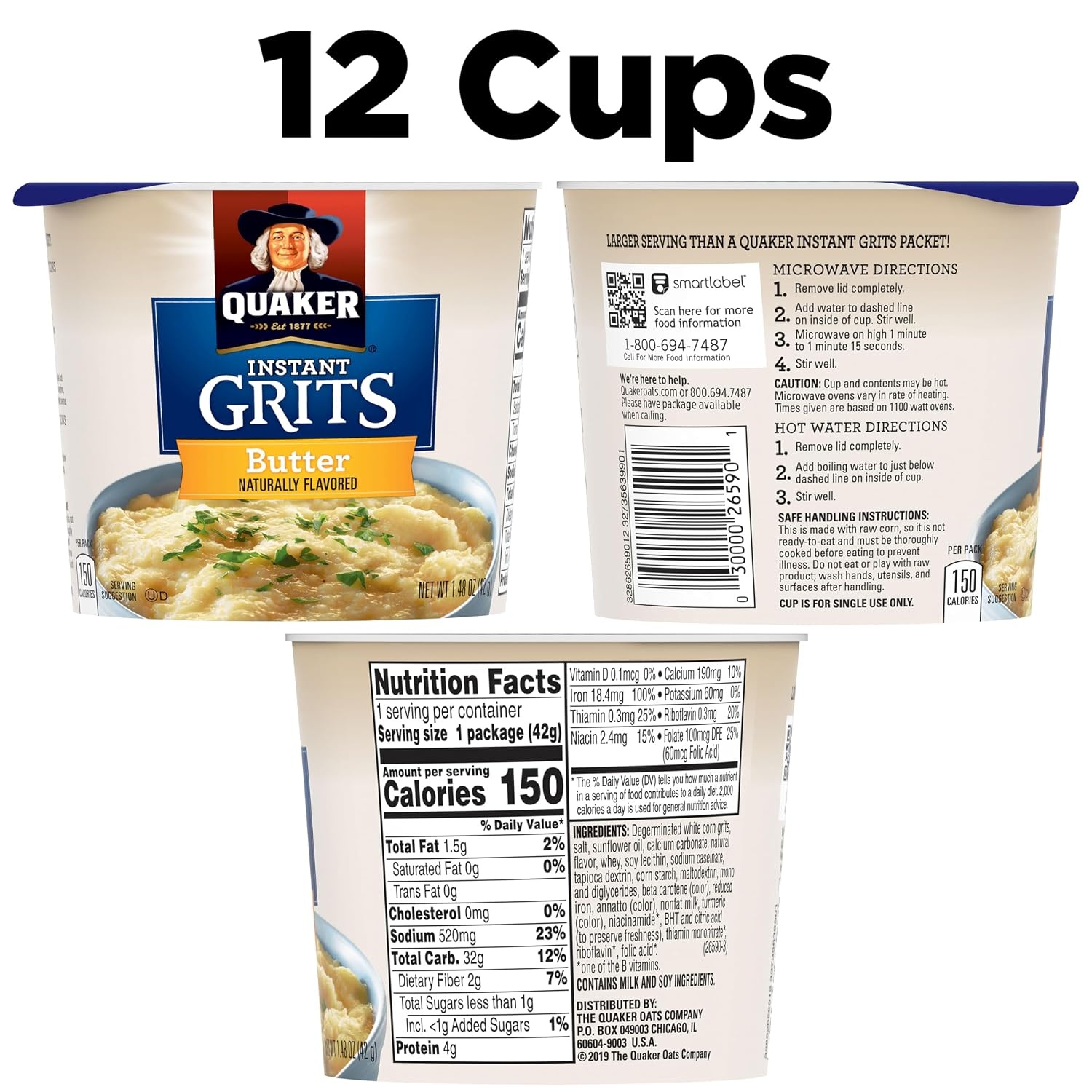 image:imageQuaker Instant Oatmeal Gluten Free Maple amp Brown Sugar Breakfast Cereal 121 Oz Pack of 6Butter 12ct
