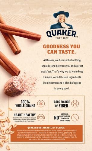 image:imageQuaker Instant Oatmeal Gluten Free Maple amp Brown Sugar Breakfast Cereal 121 Oz Pack of 6Cinnamon