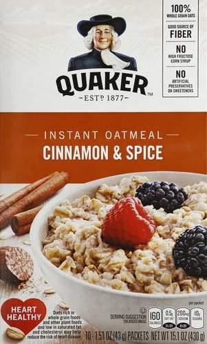 image:imageQuaker Instant Oatmeal Gluten Free Maple amp Brown Sugar Breakfast Cereal 121 Oz Pack of 6Cinnamon