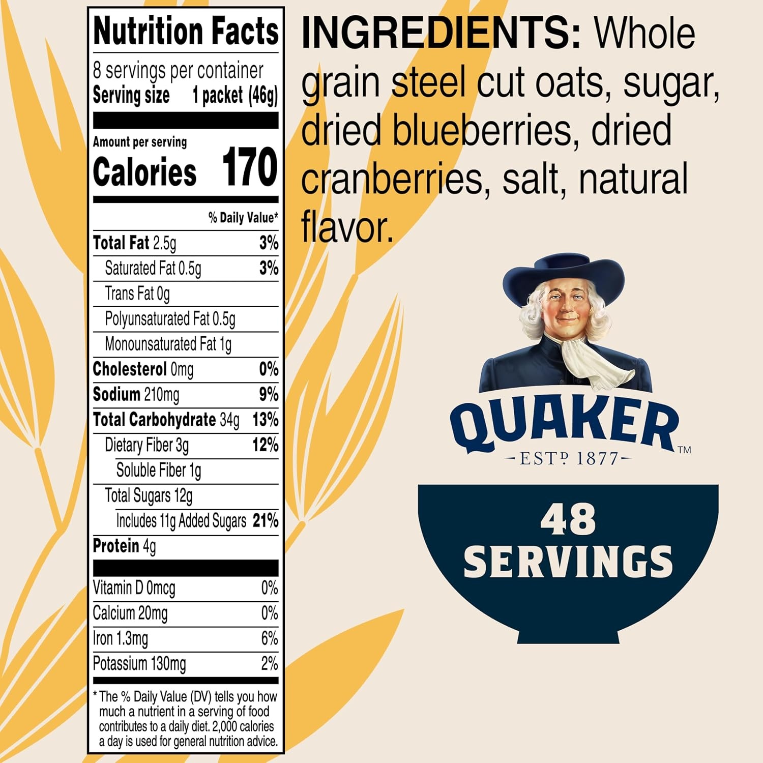 image:imageQuaker Instant Oatmeal Gluten Free Maple amp Brown Sugar Breakfast Cereal 121 Oz Pack of 6Cranberries Blueberries