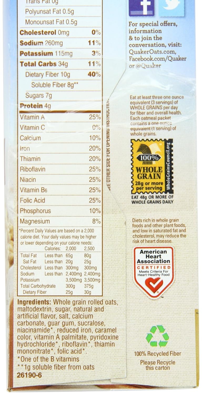 image:imageQuaker Instant Oatmeal Gluten Free Maple amp Brown Sugar Breakfast Cereal 121 Oz Pack of 6Maple Brown Sugar