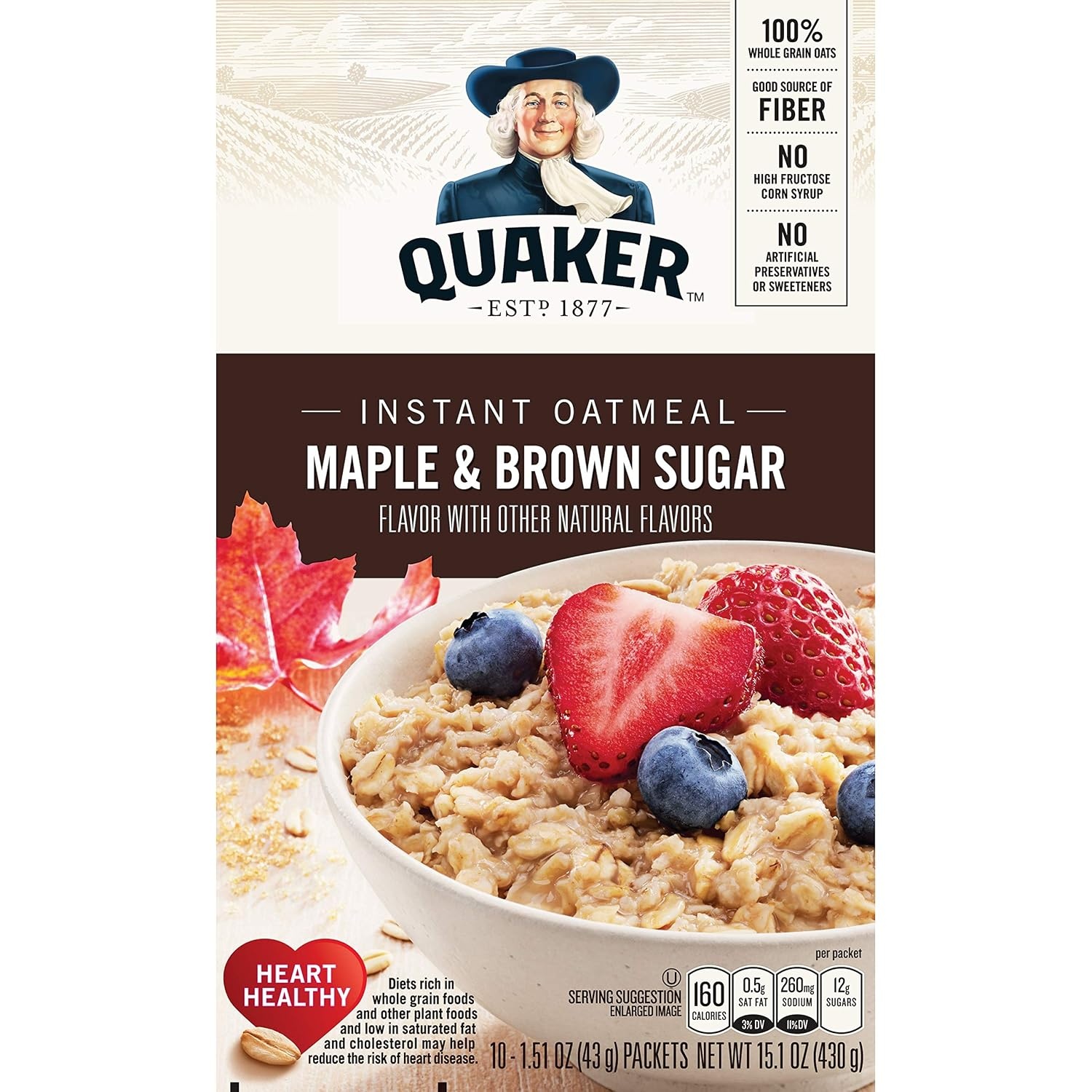 image:imageQuaker Instant Oatmeal Gluten Free Maple amp Brown Sugar Breakfast Cereal 121 Oz Pack of 6Maple Brown Sugar