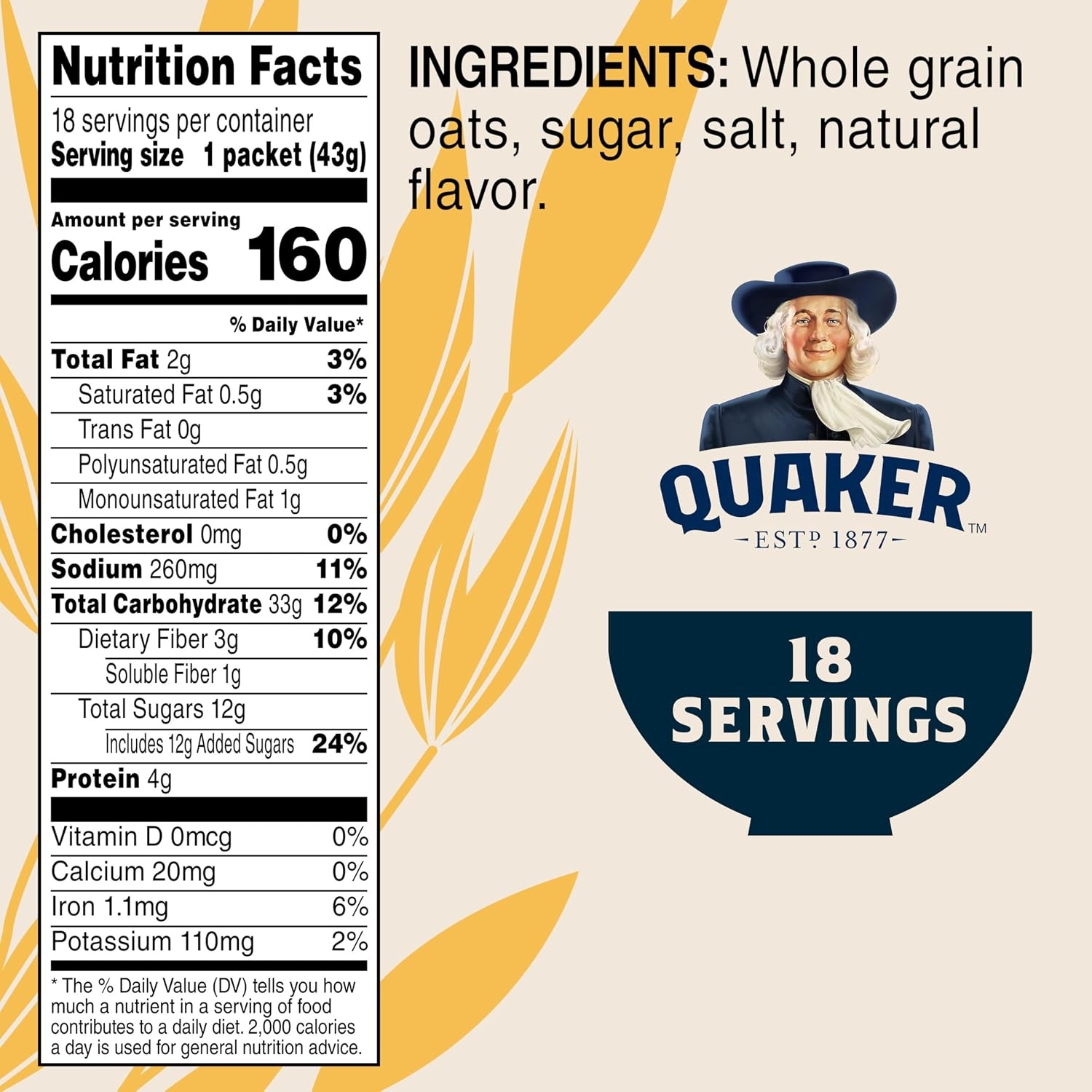 image:imageQuaker Instant Oatmeal Gluten Free Maple amp Brown Sugar Breakfast Cereal 121 Oz Pack of 6Maple Brown Sugar