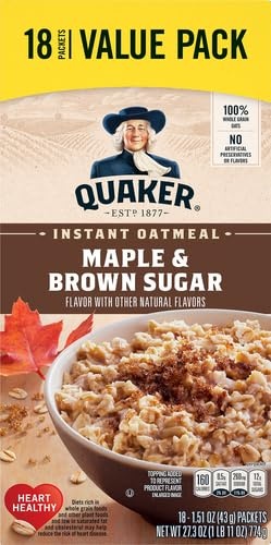 image:imageQuaker Instant Oatmeal Gluten Free Maple amp Brown Sugar Breakfast Cereal 121 Oz Pack of 6Maple Brown Sugar