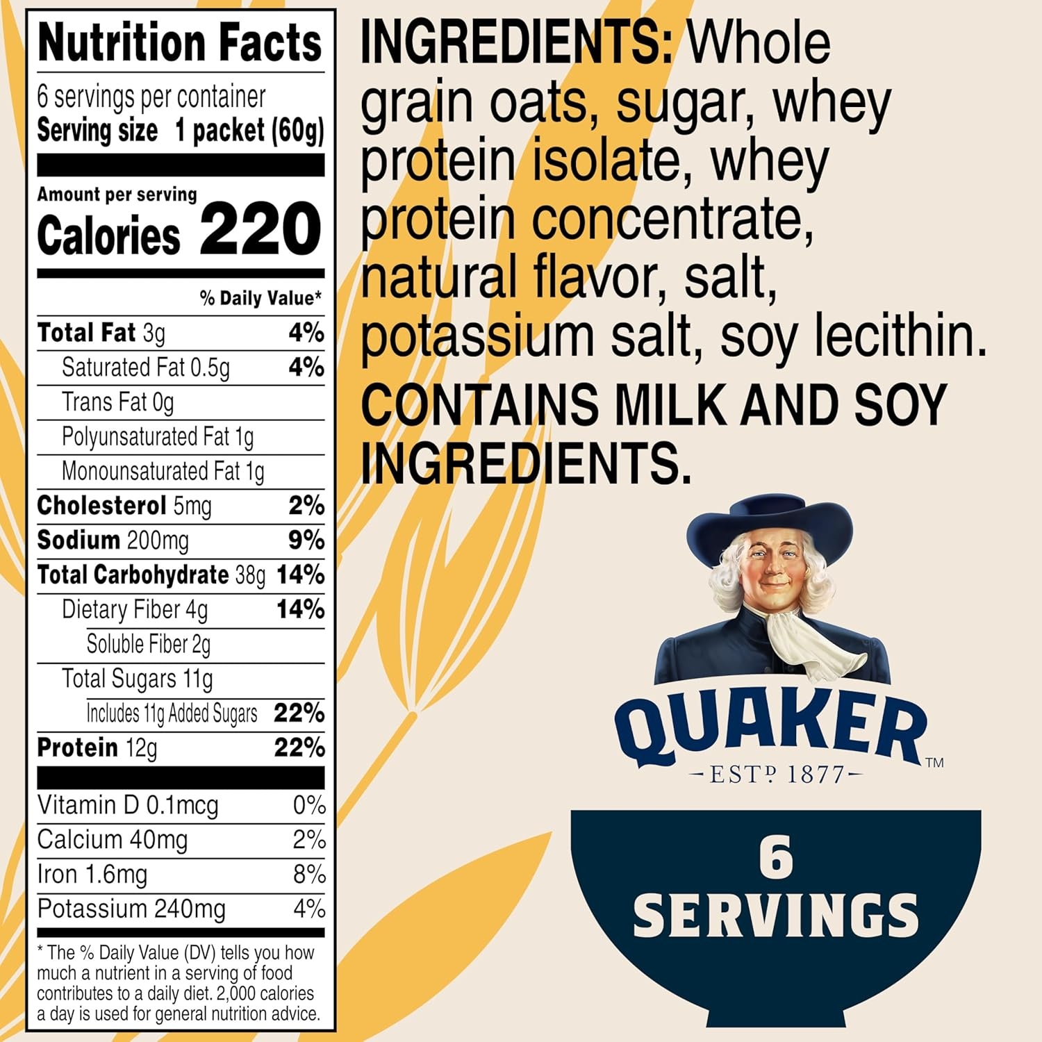 image:imageQuaker Instant Oatmeal Gluten Free Maple amp Brown Sugar Breakfast Cereal 121 Oz Pack of 6Maple Brown Sugar