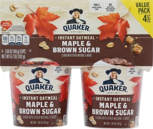 image:imageQuaker Instant Oatmeal Gluten Free Maple amp Brown Sugar Breakfast Cereal 121 Oz Pack of 6Maple and Brown Sugar