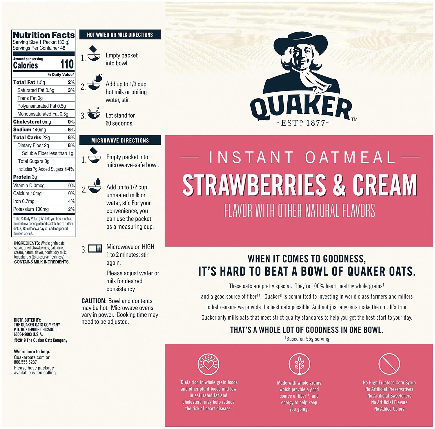 image:imageQuaker Instant Oatmeal Gluten Free Maple amp Brown Sugar Breakfast Cereal 121 Oz Pack of 6Strawberries Cream