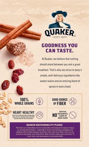 image:imageQuaker Instant Oatmeal Raisins amp Spice 151oz Packets 8 Pack151 Ounce Pack of 8