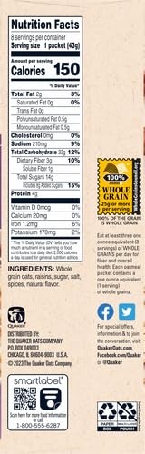image:imageQuaker Instant Oatmeal Raisins amp Spice 151oz Packets 8 Pack151 Ounce Pack of 8