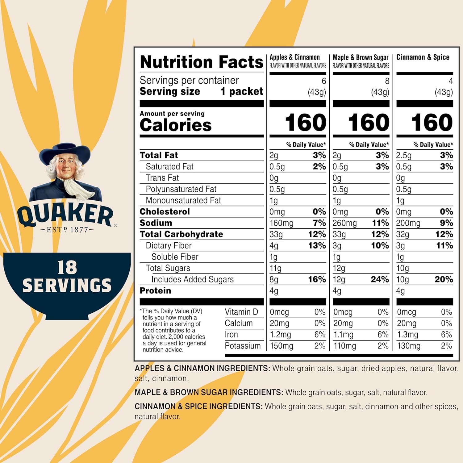 image:imageQuaker Instant Oatmeal Variety Value Pack 18 Count