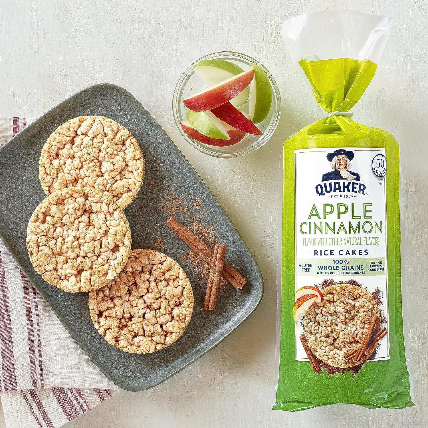 image:imageQuaker Large Rice Cakes Chocolate 723 oz Bags 3 Pack Gluten Free Whole Grain No Added ColorsApple Cinnamon