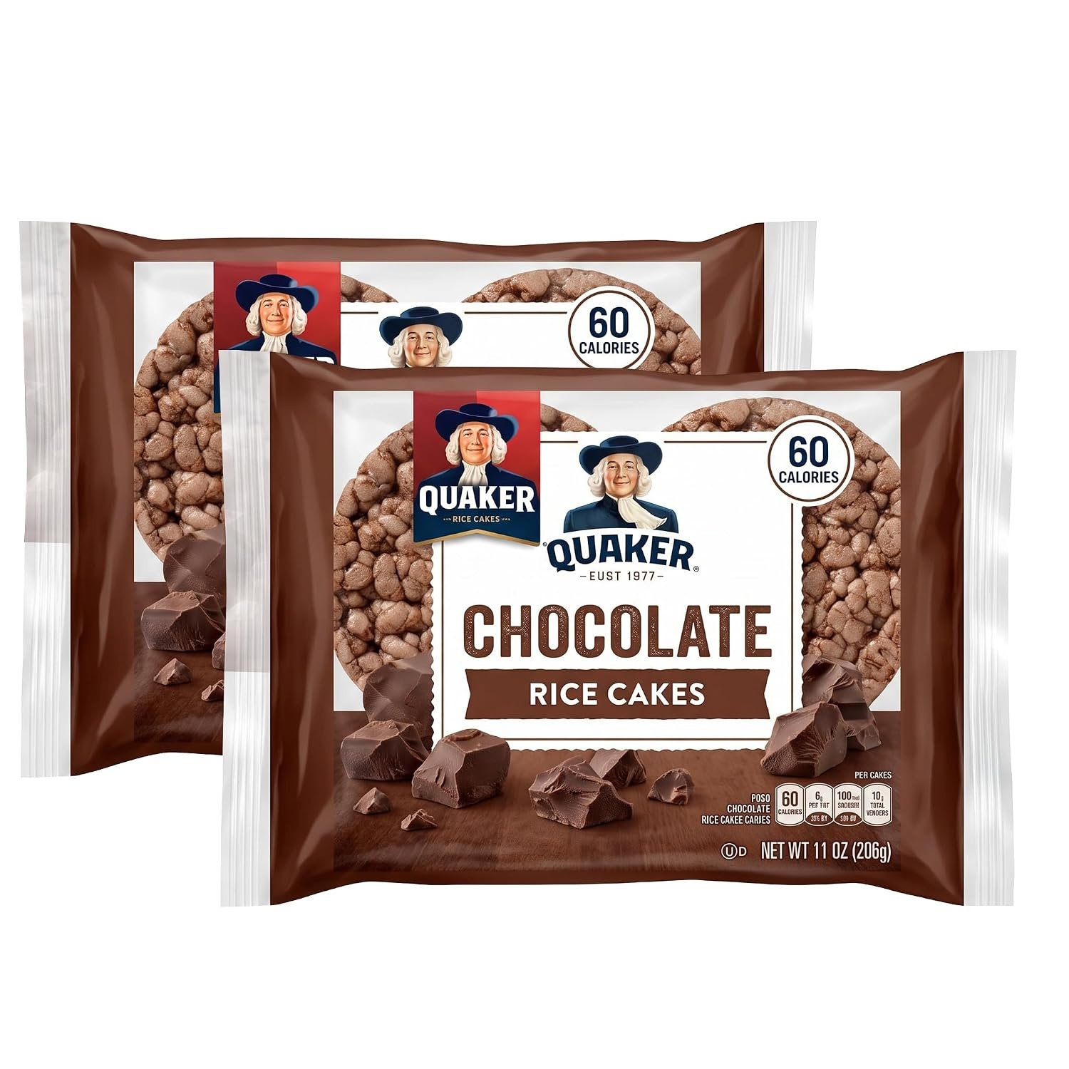image:imageQuaker Large Rice Cakes Chocolate 723 oz Bags 3 Pack Gluten Free Whole Grain No Added ColorsChocolate