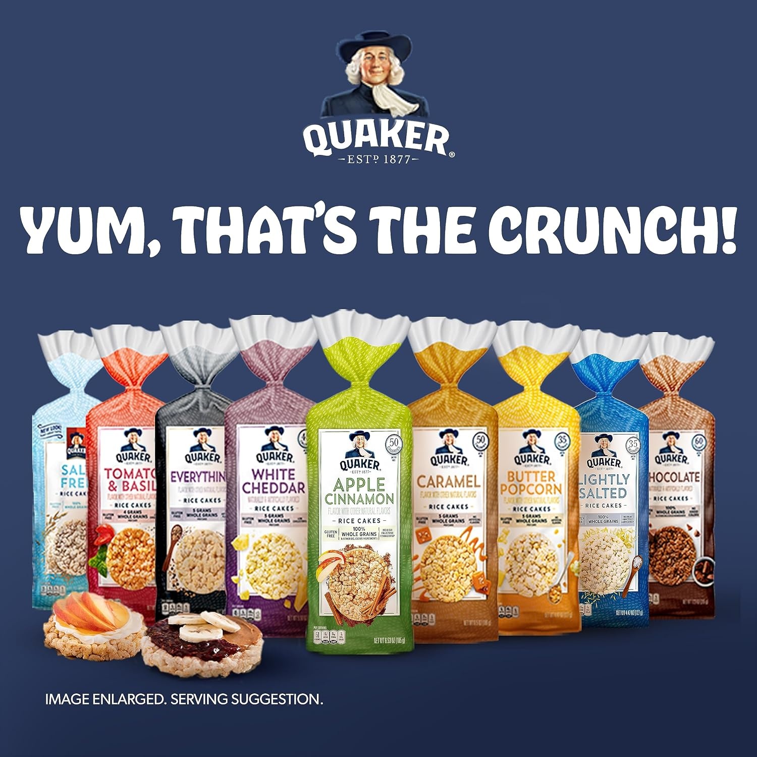 image:imageQuaker Large Rice Cakes Chocolate 723 oz Bags 3 Pack Gluten Free Whole Grain No Added ColorsChocolate
