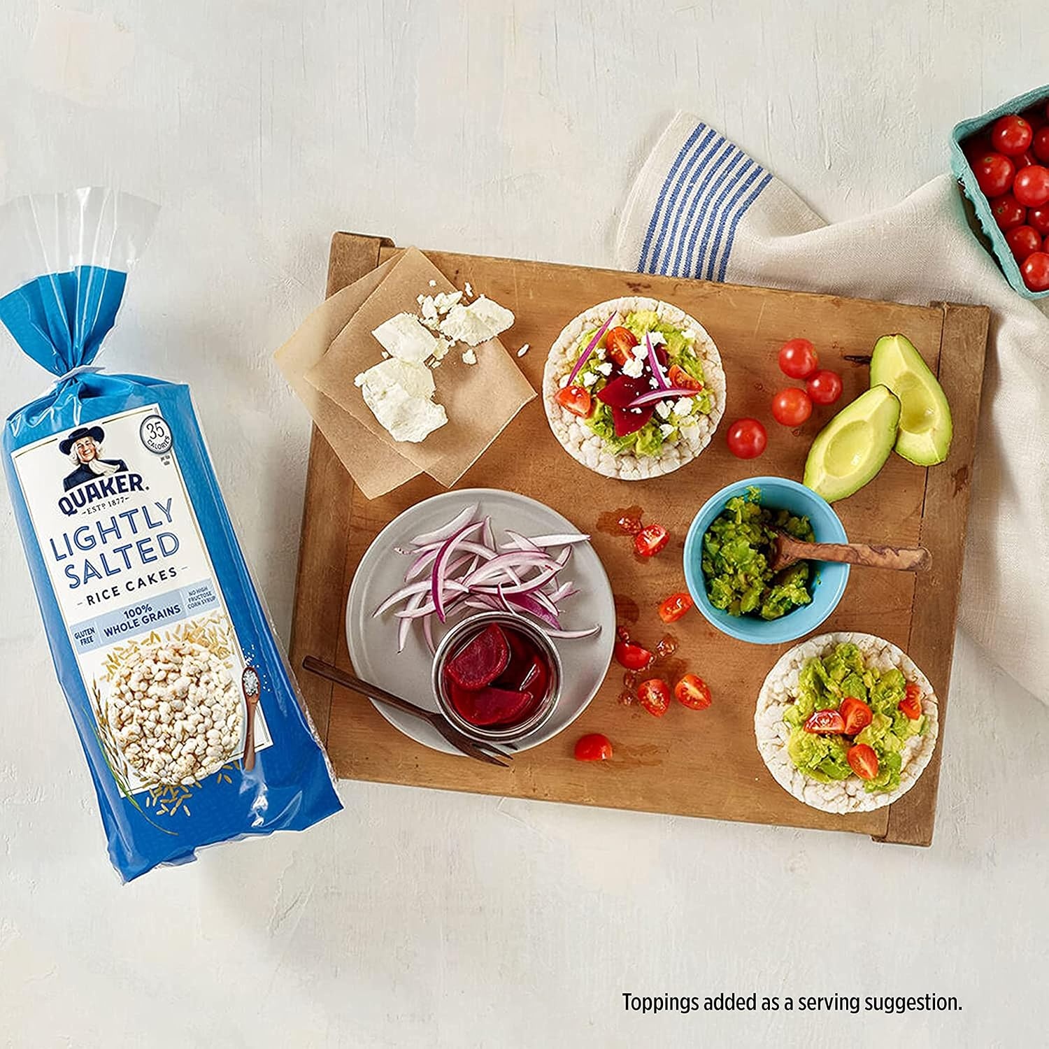 image:imageQuaker Large Rice Cakes Gluten Free 3 Flavor Variety Pack 6 CountLightly Salted