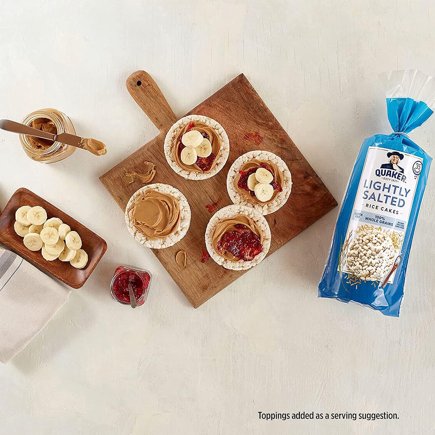 image:imageQuaker Large Rice Cakes Gluten Free 3 Flavor Variety Pack 6 CountLightly Salted