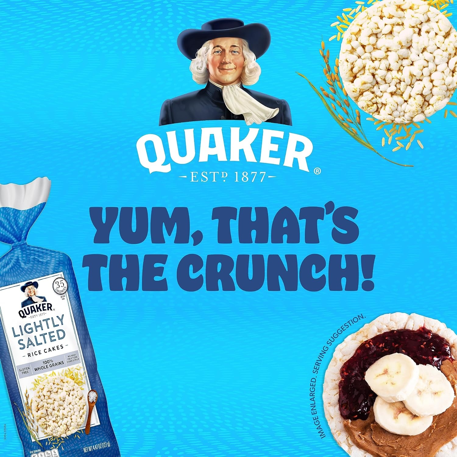 image:imageQuaker Large Rice Cakes Gluten Free 3 Flavor Variety Pack 6 CountLightly Salted