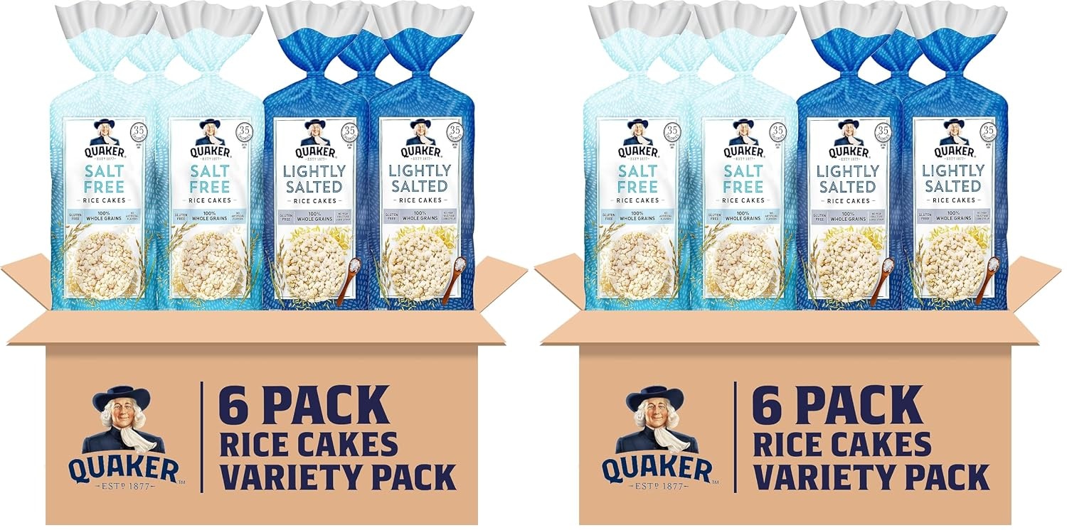 image:imageQuaker Large Rice Cakes Gluten Free 3 Flavor Variety Pack 6 CountPlain Variety