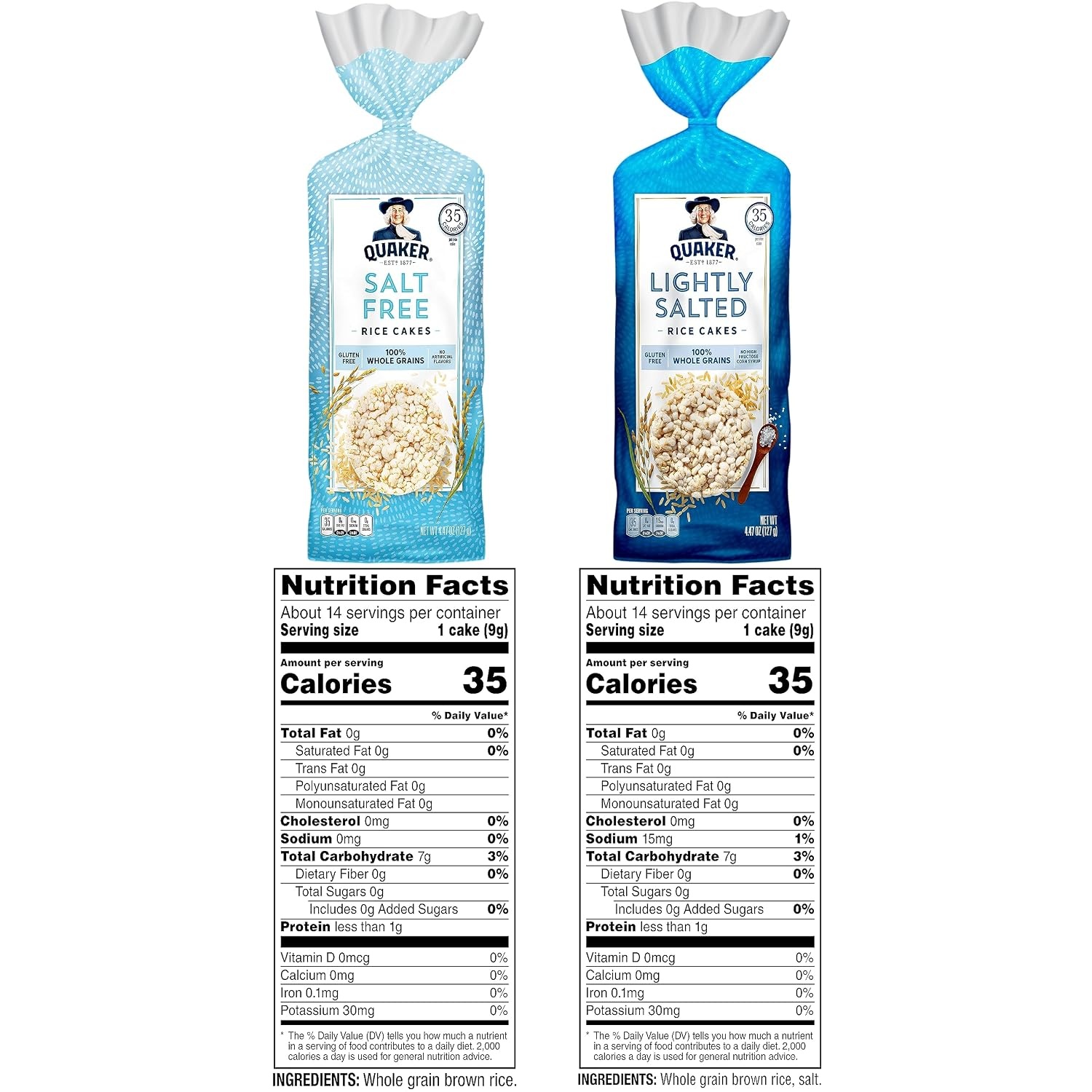 image:imageQuaker Large Rice Cakes Gluten Free 3 Flavor Variety Pack 6 CountPlain Variety