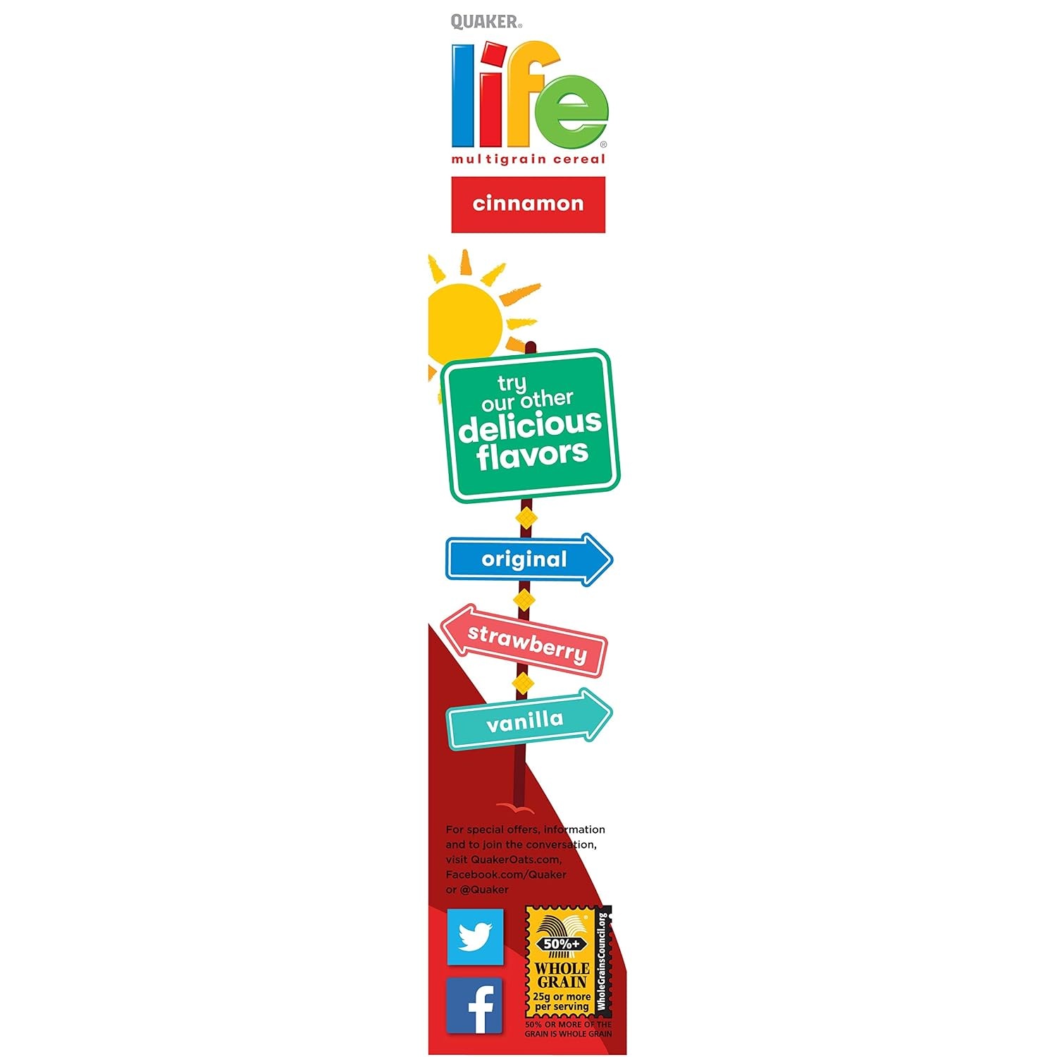 image:imageQuaker Life Cereal Original 13 Ounce Pack of 1Cinnamon